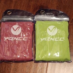 (2) YQXCC Cooling Towel Set Red Green NIP